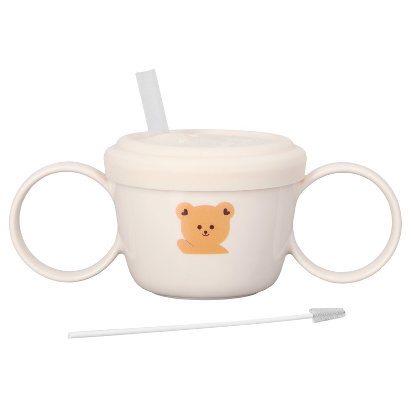 Baby Learning Drinking Cup 200mL Cartoon Animal Print Silicone Training