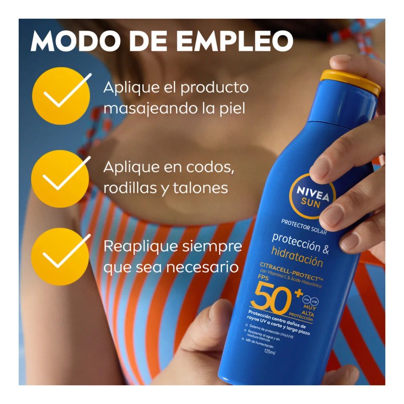Protector Solar Corporal NIVEA SUN Protección E Hidratación Fps50+ 125Ml