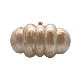 PENGZHI Women Puff Acrylic Clutch Purse Glitter Marble Acrylic Handbag Unique Evening Bag Chain Shoulder Bag for Party Prom, Brown