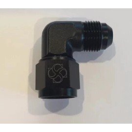 Fasster X568 -4AN Flare 90 Degree Fitting Female/Male Union BLACK