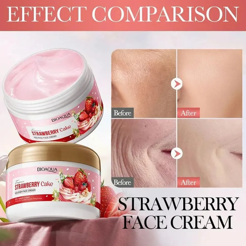 Kit Facial Y Corporal Pastel De Fresa Bioaqua Con 3