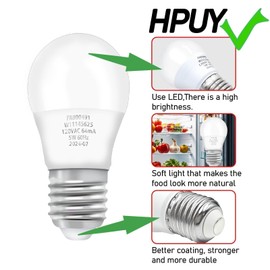 HPUY W11125625 Refrigerator LED Light Bulb 5W 60HZ E26/E27 Universal Base Replace W10820003 W11216993 for Amana Kenmore Maytag Whirlpool Freezer Light Bulb Replacement 4813672 AP6329125 PS12349398