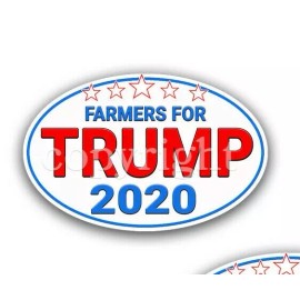 FARMERS for TRUMP 2020 Pro Trump Political Bumper Stickers MAGA Decals 5" 2-pack