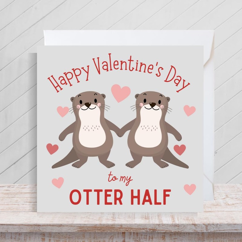 Second Ave Funny Otter Half Pun Joke Square Valentine's Day