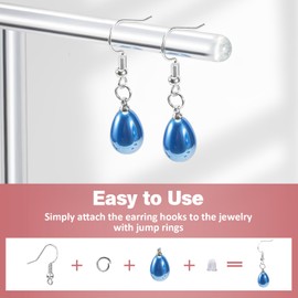 925 Sterling Silver Plated Earring Hooks for Jewelry Making, 300 Pcs Hypoallergenic DIY Earring Making Supplies Kit, Upgraded French Ear Fish Hook Earing Findings Wires Parts Hardware Pieces (Silver)