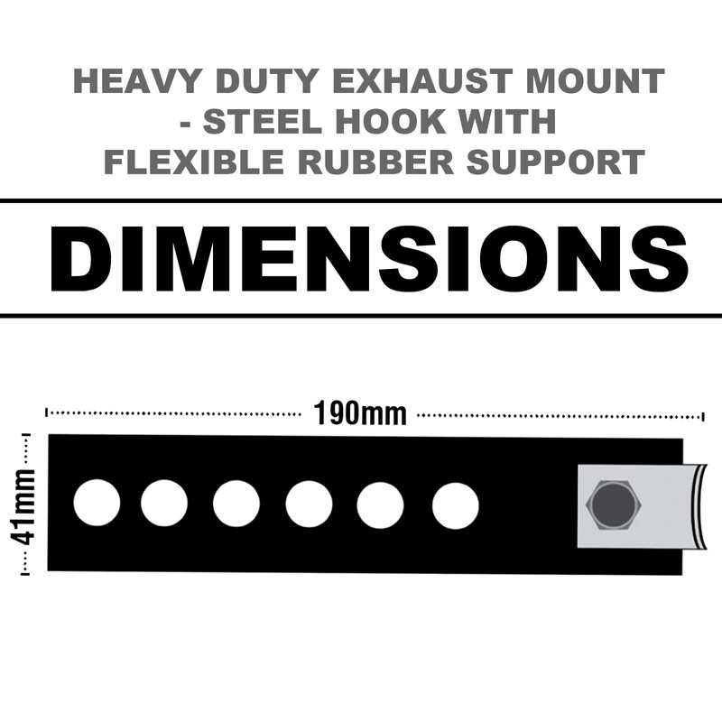 E-TECH Heavy Duty Exhaust Mount - Steel Hook with Flexible