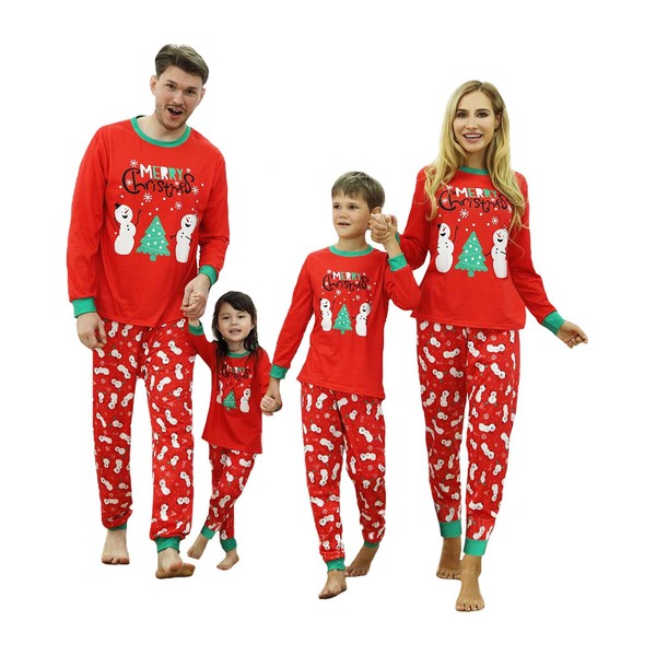 Linnhoy Family Christmas Pajamas Set-Matching Christmas Family Pajamas,Red Christmas PJ's