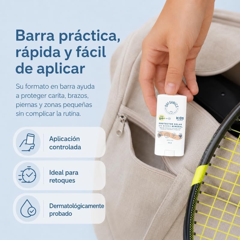 OH GANICS Protector Solar Mineral en Barra Kids FPS 50