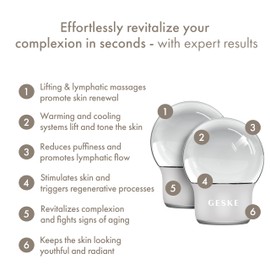 GESKE SmartAppGuided™ Cool & Warm Face & Body Massager | 7 in 1 | Multifunctional Massager | Face & Body | Battery-free Cooling & Warming | Firms, Relaxes & De-Puffs Skin | Globular Design
