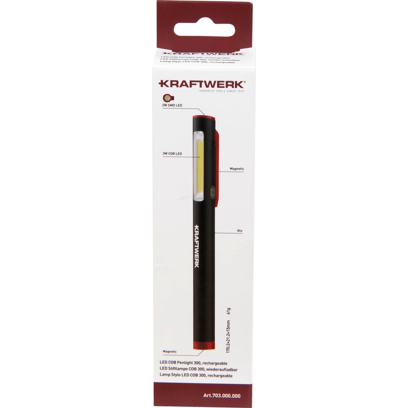 KRAFTWERK 703.000.000 LED Pen Light Torch LED with 2 Magnets