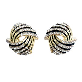 SinglinArt Rhinestone Stud Earrings for Women Crystal Fashion Jewelry