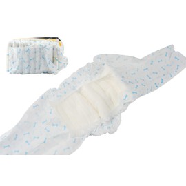 BePetMia Disposable Nappies for Male Dogs, Dog Nappy with 4 Sizes for Males, Super Absorbent and Leak-Proof for Dogs, Excitable Urination or Incontinence (XS: 15-33 cm, Pack of 14)