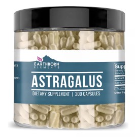Earthborne Extracto De Astrágalo 200 Cápsulas, Puro Y Sin Diluir Sabor S/n