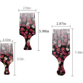 AUEAR, 3 Pack Hair Pick Comb Smooth Fist Hair Picks for Afro Hair Plastic Lift Detangle Hair Comb African Hair Brush Hairdressing Styling for Women and Men