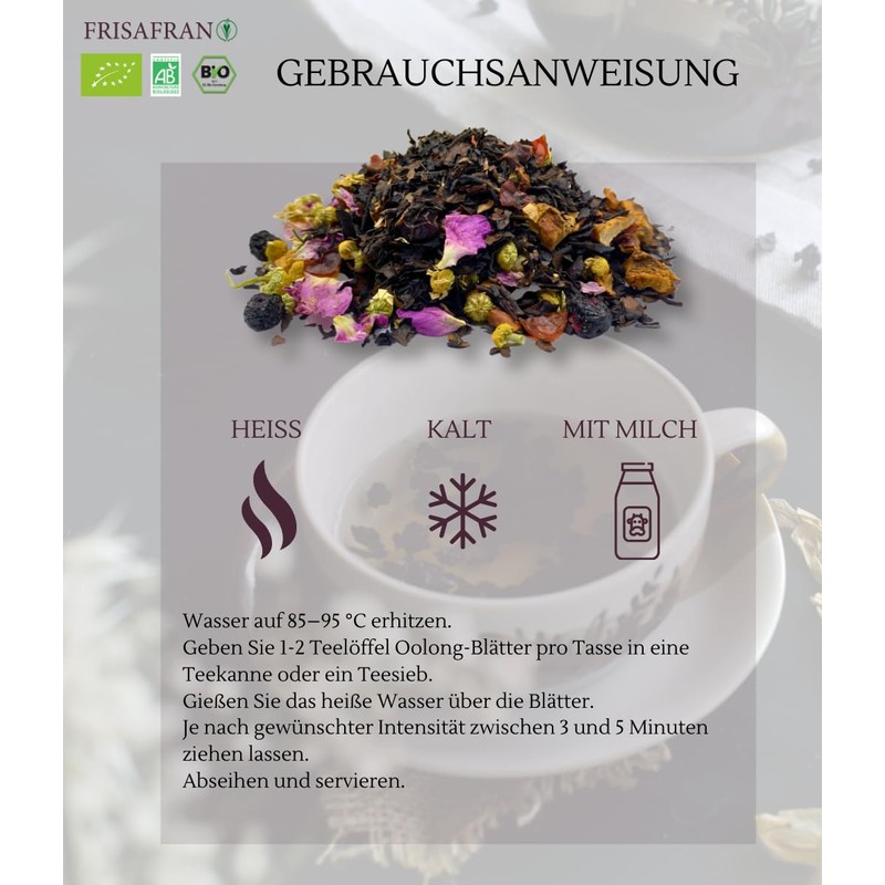FRISAFRAN | Oolong Bio Energie Tee 100g | Reinigend |