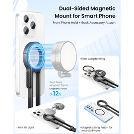 Maectech Magnetischer Telefon-Tripod Magnetische Telefon-Halterung Telefon-Montage-Tripod für Telefon für Mag Safe Selfie-Stick