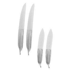 IWOWHERO 4pcs Stainless Steel Nail Files Double-sided Coarse Grit Small and Large for Manicure and Pedicure