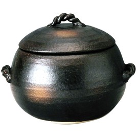 Misuzu 3 Go Black Cast Iron Rice Pot - 720ml Capacity - Maximum Weight 1.9kg - Antique Finish - No Lid - Includes Recipe Cards