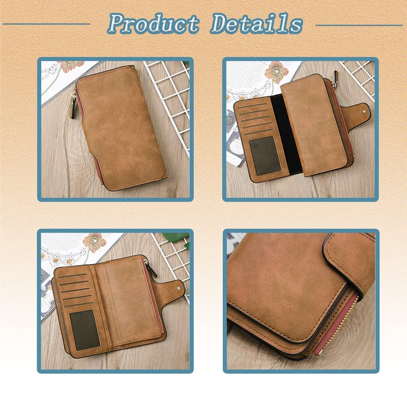 DTSFHTDAL Women's Wallet-Womens Long Wallet-Leather Large Capacity Coin Purse-Credit Card
