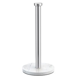 VEHHE Marble Paper Towel Holder for Kitchen Countertop, Standing Paper Towel Stand with Weighted Base & EVA Non-Slip Pad, for Bathroom or Kitchen (Silver)