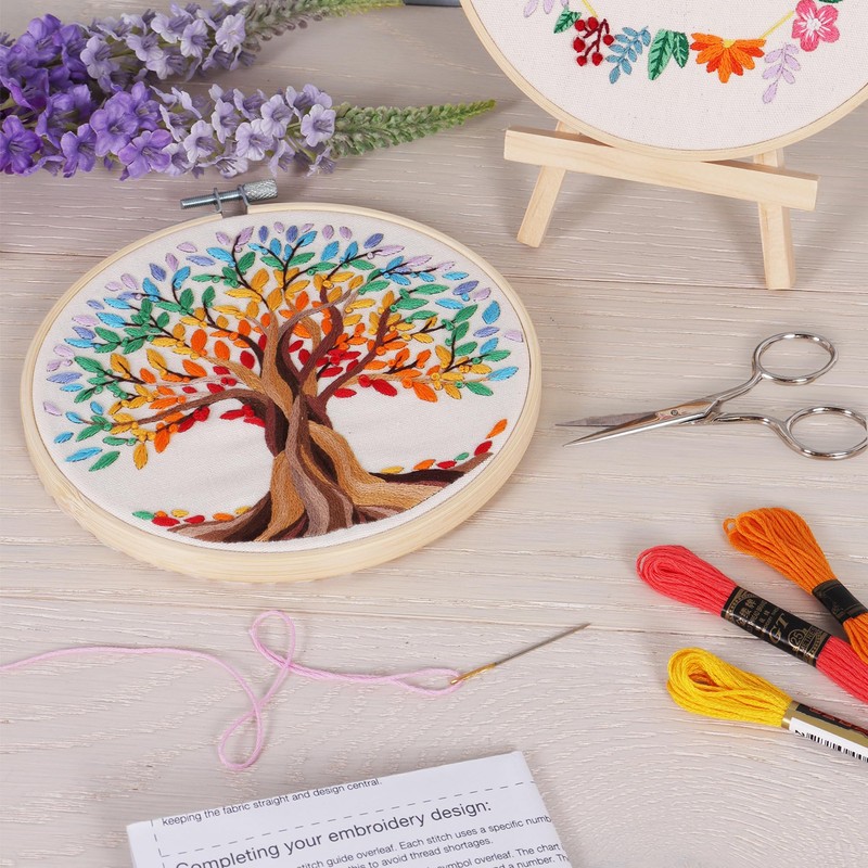 Trimits Embroidery Hoop Kits - 15cm 6” Beginner Starter Set,