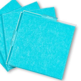 Bulletin Board 40x30in, 12 Count 9.8 x 9.8in Felt Wall Tiles with Removable Adhesive Tape, Cork Board Alternative for Walls, Wall Decor, Kids Art Display, Kids Room (Aqua Collection)