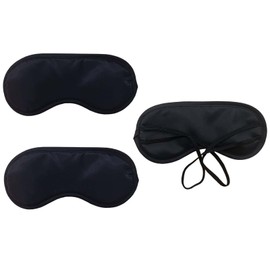 Medsuo 3pcs Comfortable Soft Sleep Eye Mask Shade Cover Lightweight Sleeping Blindfold for Men and Women, Suitable for Travel Sleep or Party Supplies (Black)