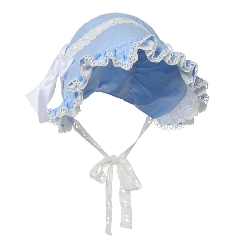 Victorian White Lace Bonnet Hat for Women Ladies Handmaid Medieval