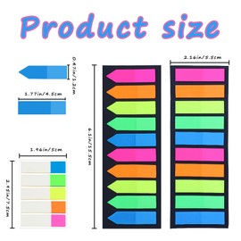 750 Sheets Transparent Sticky Notes, 3 inch Waterproof Clear Memo Pad, Writable Index Tabs Sticky Notes Tabs for Office & School Supplies (Fluorescent Color)