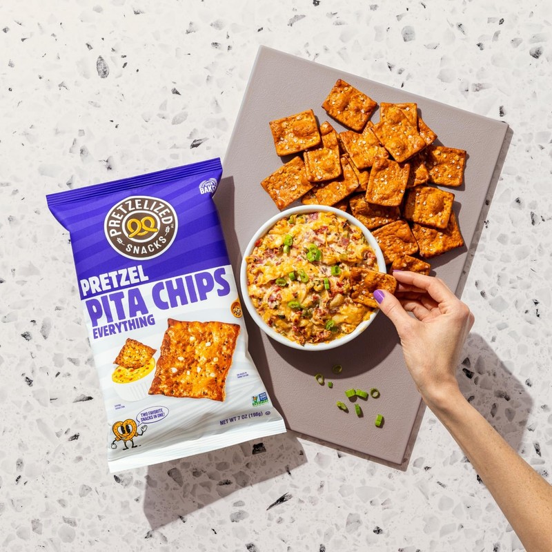 PRETZELIZED Snacks PRETZELIZED Pretzel Pita Chips, Everything Flavored, 7oz Bag