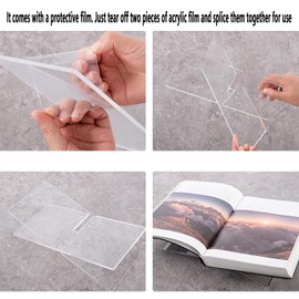 Acrylic Book Stand Large Open Display for Cookbook Art Bible Easel Magazine Textbooks Clear Stands Guest Coffee Table Reading Transparency Holder Kitchen Home Decor 7.5*4.5*4.5 inches (7.5*4*4)