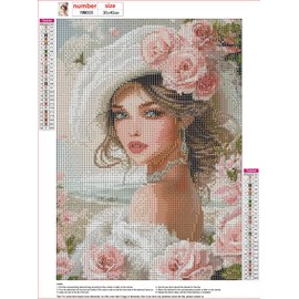 MXJSUA DIY 5D Diamond Painting Kits for Adults, Flowers Woman Diamond Art Painting Full Drill Crystal Rhinestone Embroidery Craft Kits for Home Wall Decor Gifts, 30x40cm