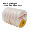 AWEELON 6 Rolls 0.6mm Crystal String for Beading Clear Elastic