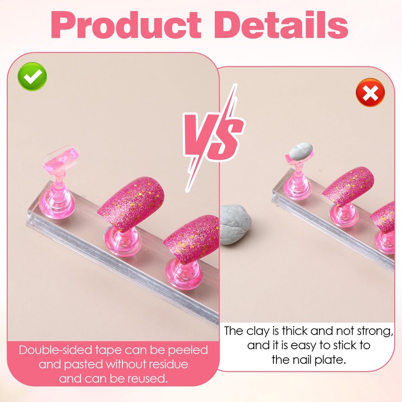 DOPENSPI 1000PCS False Tip Double Sided Adhesive Nail Tape, Pre-Cut