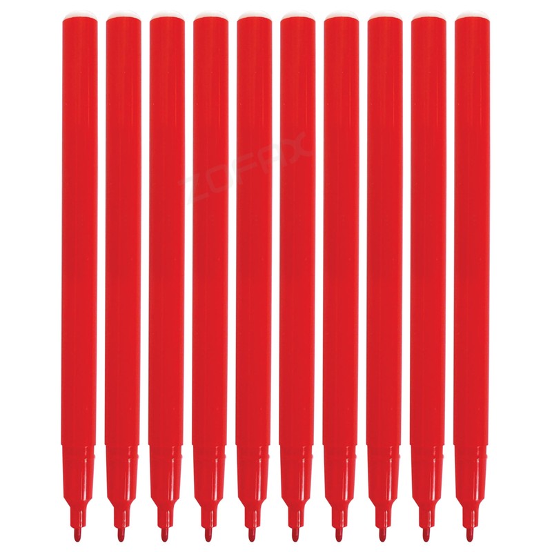 ZOFAX Feltra Felt Tips Colouring Pens, RED, Pack of 10,