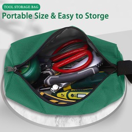 Small Tool bag, Multifunctional Small Tool Pouch Heavy Duty Tool Pouch Portable Tool Organisers for Electricians Carpenter (Green)