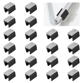 UFURMATE Chair Pads, 20Pcs 15mm Plastic Chair Leg Floor Protectors with Felt Pads, U Shaped Chair Tube Floor Protectors Non-Slip Rectangle Chair Legs Tips(Black)