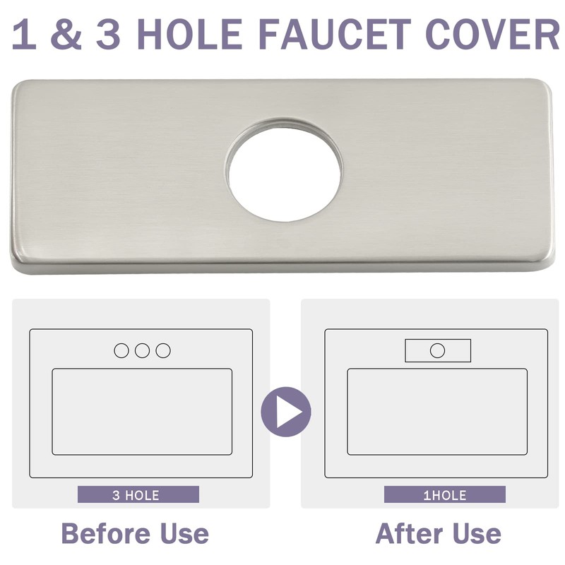 Litoexpe 6 Inch Sink Hole Cover Faucet Deck Plate for