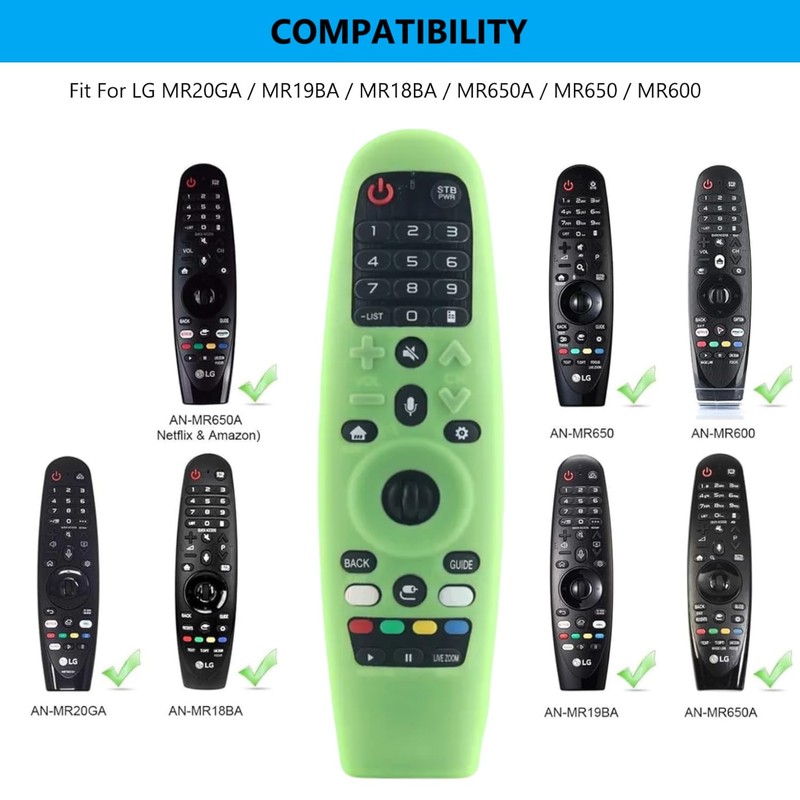 Glowing Anti-Slip Remote rase for LG AN-MR18BA、AN-MR19BA、AN-MR20GA、AN-MR600 、AN-MR650 Remote Controller
