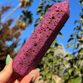 New Arrival Natural UV Reactive Obelisk High Quality Ruby Crystal Tower for Home DecorColor: Ruby Crystal Tower, Size: 8-9cm