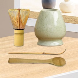 Matcha Kit,Ceramic Matcha Whisk Set with Bowl - Ceramic Handmade Kitchen Supplies with Teacup Holder Japanese Tea Accessories for Travel Birthdays New Year