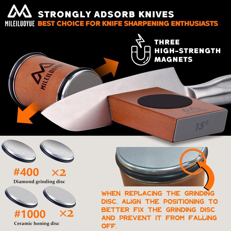 Knife Sharpener Tool Rolling Knife Sharpener Kit, Ceramic Disc Sharpeners