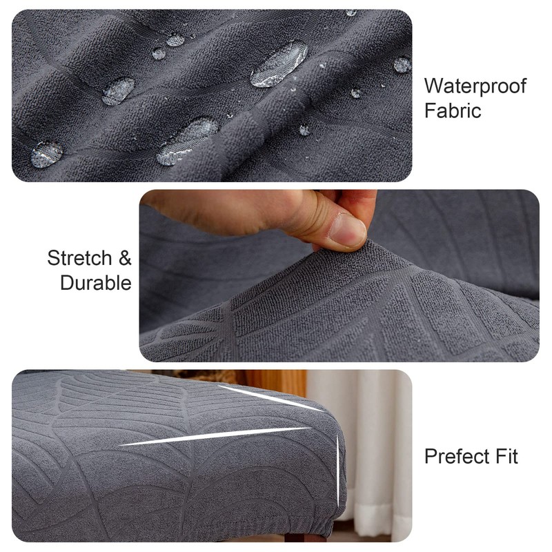 Genina Waterproof Chair Covers for Dining Room, Stretch Jacquard Dining