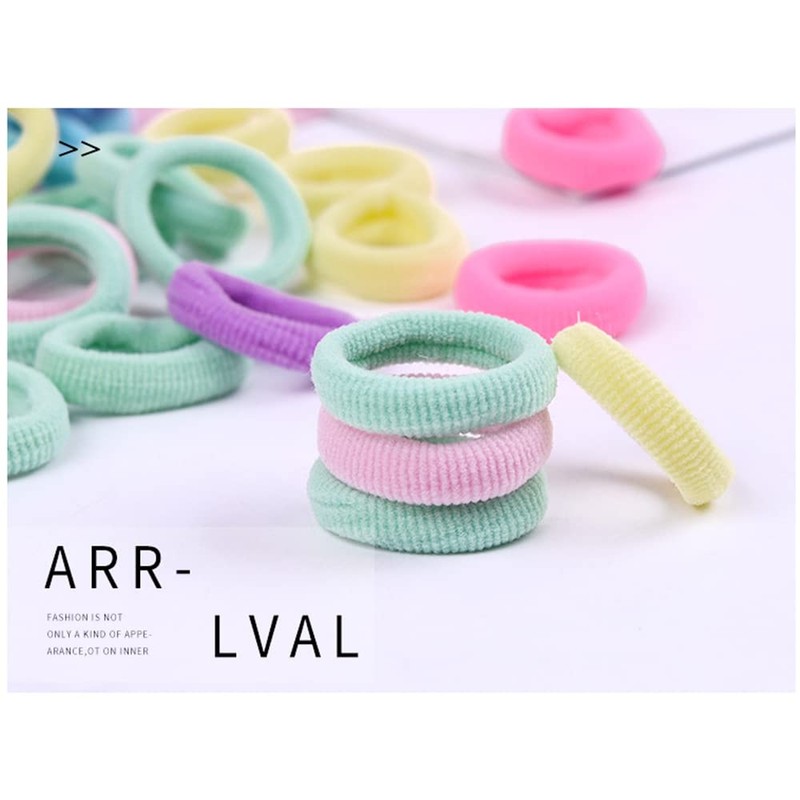 FEIFEI'S BOW 100 Mini Multicolor Hair Ponios Endless Elastics Bobbles