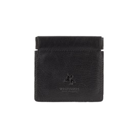Visconti CP7 Mens Small Leather Coin Purse Pouch Change Wallet or Key Holder (Black)
