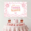 Little Miss Threenager Backdrop Disco Theme 3rd Birthday Banner 5x3ft