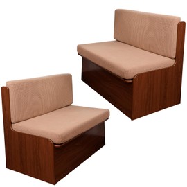 CRFATOP 2 Set RV Dinette Cushion Covers Jacquard Camper Cushion Slipcover Stretch 2 Seat Sofa Chair Cover Furniture Protector for RV Camper Car Bench 2 Backrest Covers & 2 Bench Covers,Khaki