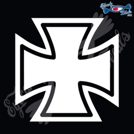 Eyecandy Decals Iron Cross 5" White Decal Sticker