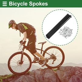 Motoforti Universal Bicycle Spokes Bike Wheel Spokes 14G 283mm Length Carbon Steel Black 1 Set