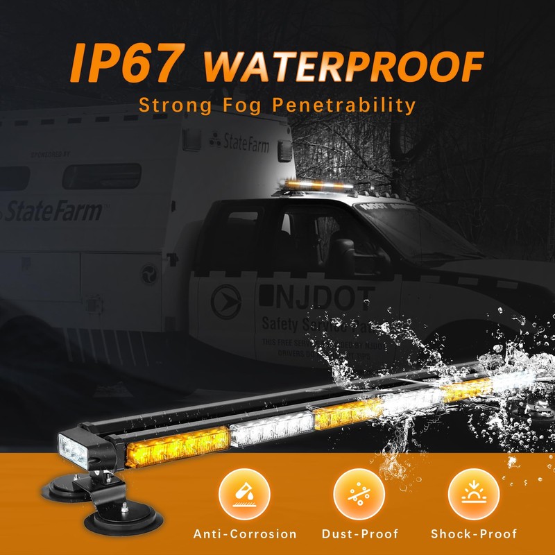 Amexmart 38" 78 LED Emergency Rooftop Strobe Light Bar Safety